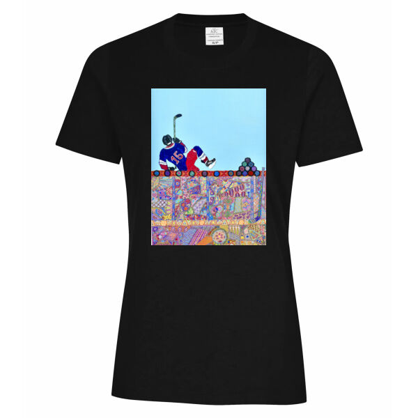 Hockey Player Cotton Ladies T-Shirt Thumbnail