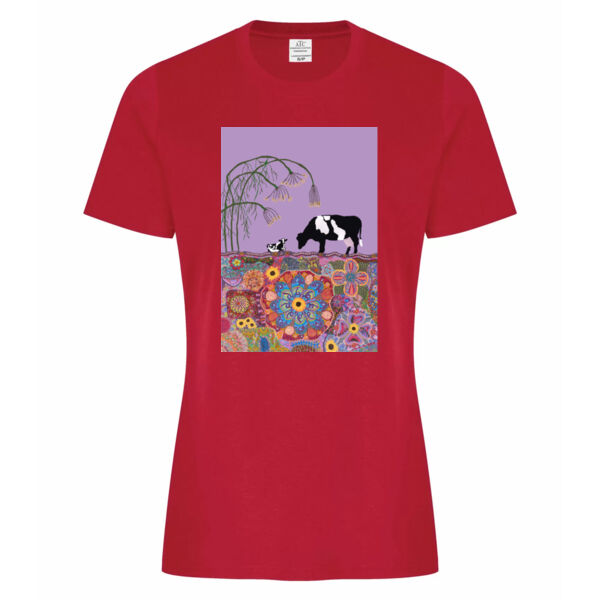 Purple Cows Cotton Ladies T-Shirt Thumbnail