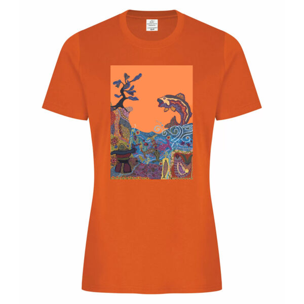 Jumping Fish Cotton Ladies T-Shirt Thumbnail